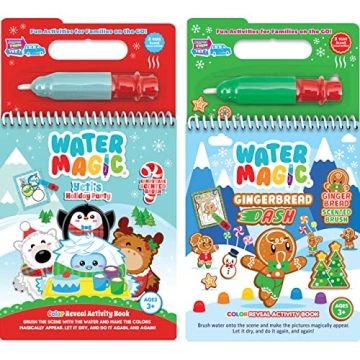 Scentco Holiday Water Magic (2 Pack) - Fun, Mess-Free Scented Coloring Books for Kids