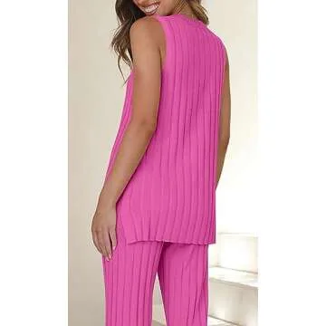 Trendy Tankaneo Two Pieces Sleeveless Comfort Outfit Set