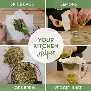 Organic Unbleached Cotton Cheesecloth for Straining, GOTS Certified, Fine Reusable Strainer – Large 18 Sq.ft.