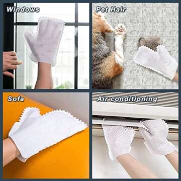 20pcs Dusting Cloths Mitts Disposable, Dust Wipes Mitten for Cleaning furniture Window-Blinds Lamps ...