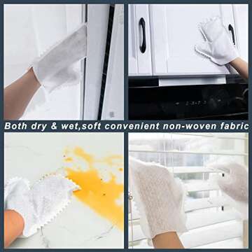 20pcs Dusting Cloths Mitts Disposable, Dust Wipes Mitten for Cleaning furniture Window-Blinds Lamps Glass Counter book Plants Pet Hair, Protective Hand Dish Rags for Kitchen, household Feather Dusters