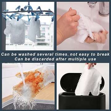 20pcs Dusting Cloths Mitts Disposable, Dust Wipes Mitten for Cleaning furniture Window-Blinds Lamps Glass Counter book Plants Pet Hair, Protective Hand Dish Rags for Kitchen, household Feather Dusters