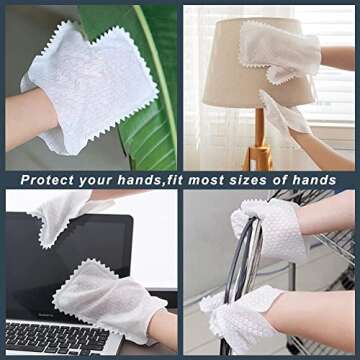 20pcs Dusting Cloths Mitts Disposable, Dust Wipes Mitten for Cleaning furniture Window-Blinds Lamps Glass Counter book Plants Pet Hair, Protective Hand Dish Rags for Kitchen, household Feather Dusters