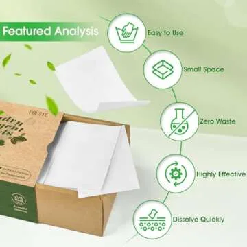 Poesie Laundry Detergent Sheets Fresh Scent 160 Sheets Clear Non-Plastic Hypoallergenic Liquid Less Sheets for Home Dorm Travel Camping & Hand Washing Clean No Waste