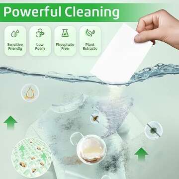 Poesie Laundry Detergent Sheets Fresh Scent 160 Sheets Clear Non-Plastic Hypoallergenic Liquid Less Sheets for Home Dorm Travel Camping & Hand Washing Clean No Waste