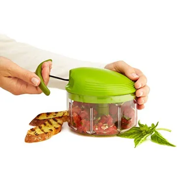 Kuhn Rikon Pull Chop Chopper/Manual Food Processor with Cord Mechanism, Green, 2-Cup