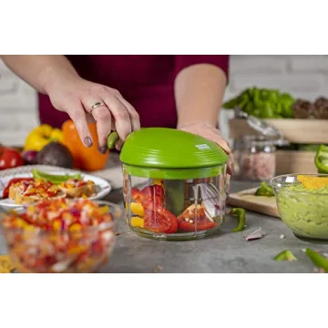 Kuhn Rikon Pull Chop Chopper/Manual Food Processor with Cord Mechanism, Green, 2-Cup