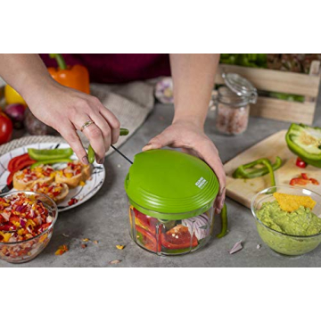 Kuhn Rikon Pull Chop Chopper/Manual Food Processor with Cord Mechanism, Green, 2-Cup