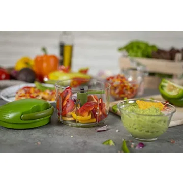 Kuhn Rikon Pull Chop Chopper/Manual Food Processor with Cord Mechanism, Green, 2-Cup