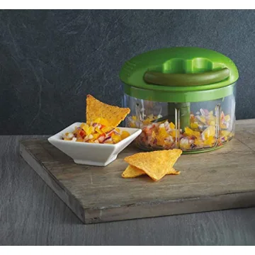 Kuhn Rikon Pull Chop Chopper/Manual Food Processor with Cord Mechanism, Green, 2-Cup