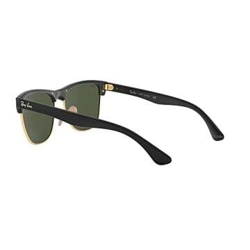 Ray-Ban RB4175 Clubmaster Oversized Square Sunglasses, Demi Gloss Black On Gold/G-15 Green, 57 mm