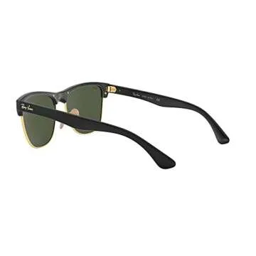Ray-Ban RB4175 Clubmaster Oversized Square Sunglasses, Demi Gloss Black On Gold/G-15 Green, 57 mm