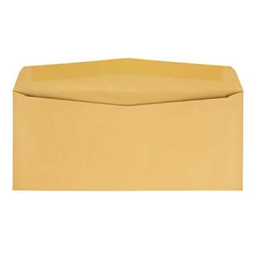 Quality Park, #11 Kraft Envelopes, Gummed, Brown Kraft, 4.5x10.375, 500 per box (11362)