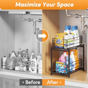 Adjustable Under Sink Organizer for Kitchen and Bathroom