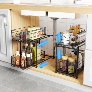 Adjustable Under Sink Organizer for Kitchen and Bathroom