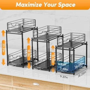 Adjustable Under Sink Organizer for Kitchen and Bathroom