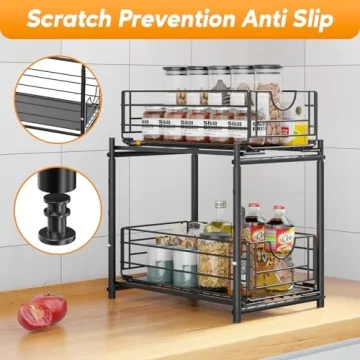 Adjustable Under Sink Organizer for Kitchen and Bathroom