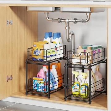 Adjustable Under Sink Organizer for Kitchen and Bathroom