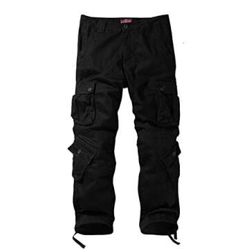 Match Men's Wild Cargo Pants(27,Black)