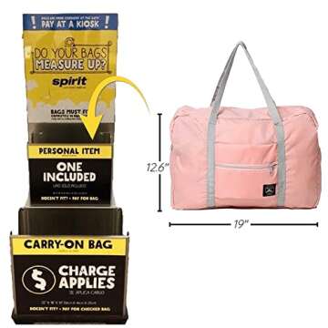 TYKLSM 2-pack Travel Duffel Bags, Lightweight Waterproof Large Duffle Bag for Travel, Foldable Sports Breathable Weekender Bags for Women (Pink+Light Blue)