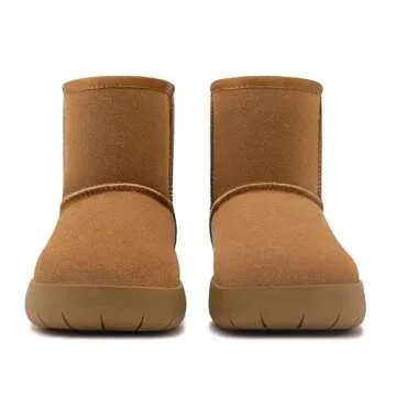 Stylish Athlefit Women's Winter Suede Ankle Boots