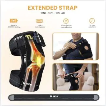 ThermoLife 3-in-1 Red Light Therapy & Vibration Massage Knee Brace – Wireless Heated Massager for Relaxation & Comfort – 2025 Edition