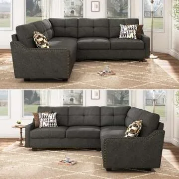 HONBAY L Shaped Couch for Small Apartments