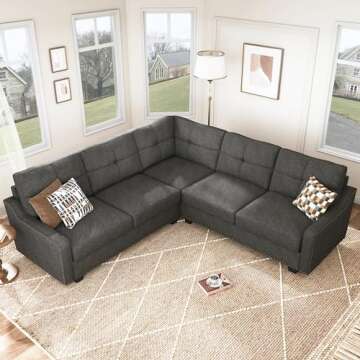 HONBAY L Shaped Couch for Small Apartments