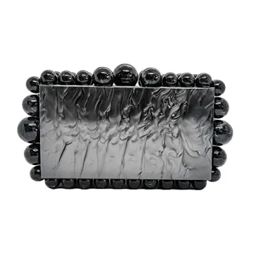 CUXVA Acrylic Clutch Purse for Women with Marbling Evening Handbag Square Box Crossbody Bag with Gli...