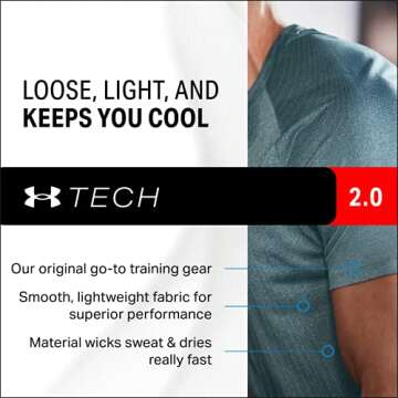 Under Armour Womens Tech V-Neck Twist Short-Sleeve T-Shirt , Hushed Turquoise (396)/Metallic Silver , Small