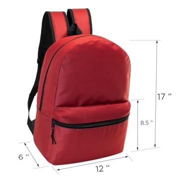 24 Pack 17" School Backpacks for Kids in Assorted Colors