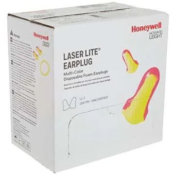 Howard Leight by Honeywell Laser Lite High Visibility Disposable Foam Earplugs, Pink/Yellow , 200-Pairs (LL-1) - 3301105