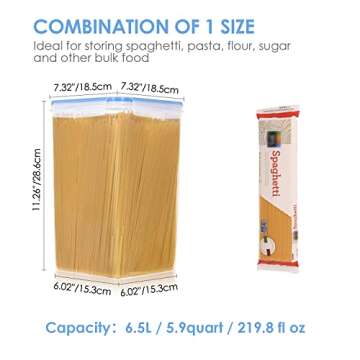 Vtopmart Extra Large Tall Airtight Food Storage Containers 4 Pieces 5.9qt / 6.5L-Plastic PBA Free Ki...