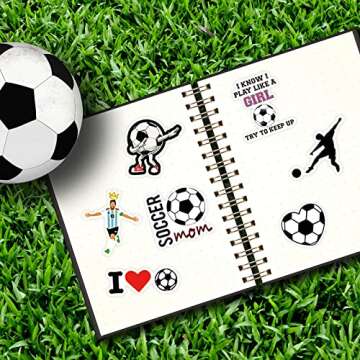 100 Soccer Stickers - Durable, Motivational Designs