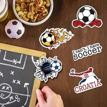 100 Soccer Stickers - Durable, Motivational Designs