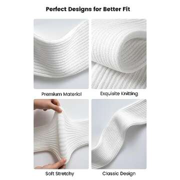 Clothirily Leg Warmers - Fashion Knit Neon Leg Warmers for Women 80s Sports Party Yoga Accessories 2 Pairs, Black & White