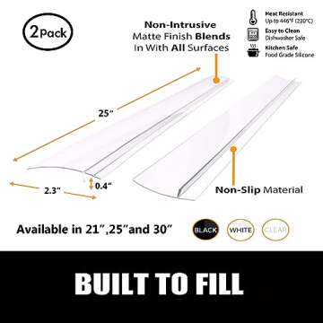 SEVCHY Silicone Stove Gap Covers (2 pack), Oven Gap Filler, Heat Resistant Stove Gap Filler, Seal Ga...