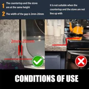 SEVCHY Silicone Stove Gap Covers (2 pack), Oven Gap Filler, Heat Resistant Stove Gap Filler, Seal Gap between Stovetop and Counter, Easy Clean (25 inch, Clear)
