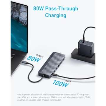 Anker 14 in 1 USB C Docking Station,USB C Hub Triple Display, With 4K HDMI, 1080p VGA, 100W Power Delivery, 5Gbps USB-A/C Data Ports for MacBook, Dell XPS, HP Laptops and more