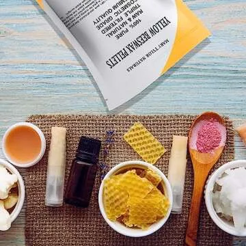 Yellow Beeswax Pellets 1lb, by Mary Tylor Naturals, Premium Quality, Cosmetic Grade, Triple Filtered Bees Wax Pastilles, for DIY Lip Balm Recipes, Body Creams, Lotions, Deodorants, Candles