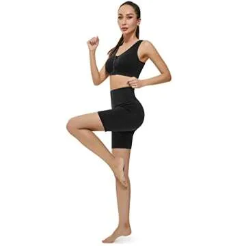 KKB Women's 8''/5'' High Waist Active Wear Shorts Yoga Leggings, Tummy Control Workout Shorts Side Pockets Running Pants (2-Pack,M,8"-Black)