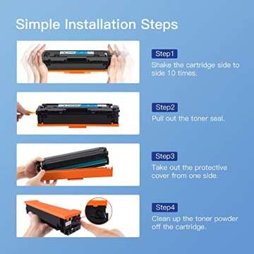 GPC Image Compatible 054 Toner Cartridge Set Replacement for Canon 054 CRG-054 054H Toner Cartridge Work with Color ImageClass MF644Cdw LBP622Cdw MF642Cdw MF640C LBP620 Toner (1B 1C 1M 1Y, 4 Pack)