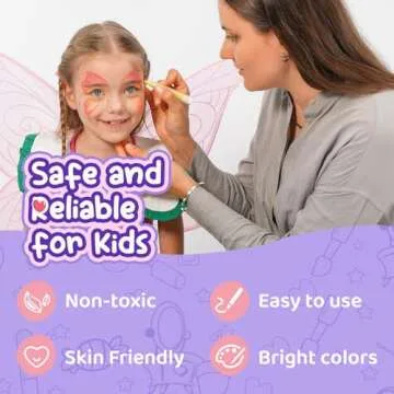 Face Painting Kit for Kids Makeup Set Toys, Washable Marker Girls Make Up Face Body Tattoo Pens, Toddler Toy Makeup Cosmetic for Ages 4-12 Year, Winter Gift for Pretend Play Dress Up Party