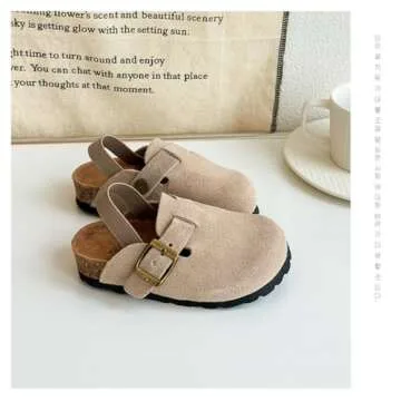 Stylish Kids Suede Clogs for Toddlers Adjustable Fit