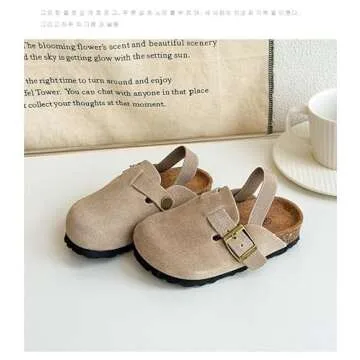 Stylish Kids Suede Clogs for Toddlers Adjustable Fit