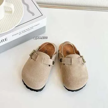 Stylish Kids Suede Clogs for Toddlers Adjustable Fit