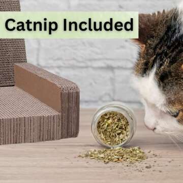 Purrfect Sofa Luxe Cat Lounger & Scratcher Toy | Cardboard Scratcher Bed with Catnip | Horizontal Scratching Couch for Cats