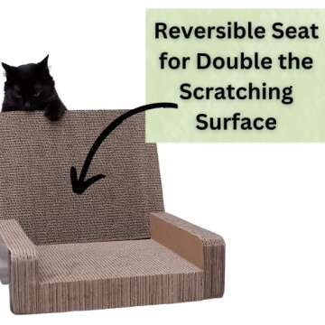 Purrfect Sofa Luxe Cat Lounger & Scratcher Toy | Cardboard Scratcher Bed with Catnip | Horizontal Scratching Couch for Cats