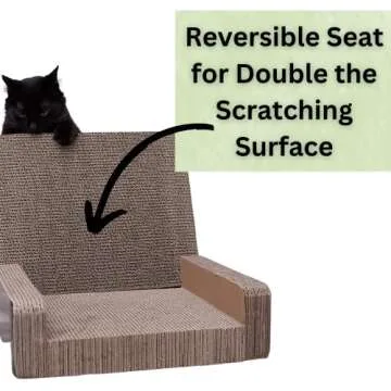 Purrfect Sofa Luxe Cat Lounger & Scratcher Toy | Cardboard Scratcher Bed with Catnip | Horizontal Scratching Couch for Cats