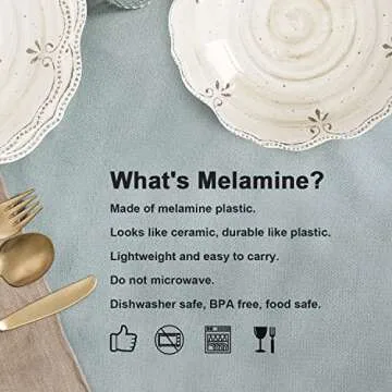 Elegant Melamine Dinnerware Set for Indoor and Outdoor Use